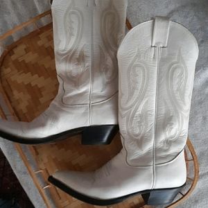 NOCONA Womens Western Boots White Size 6 1/2 B